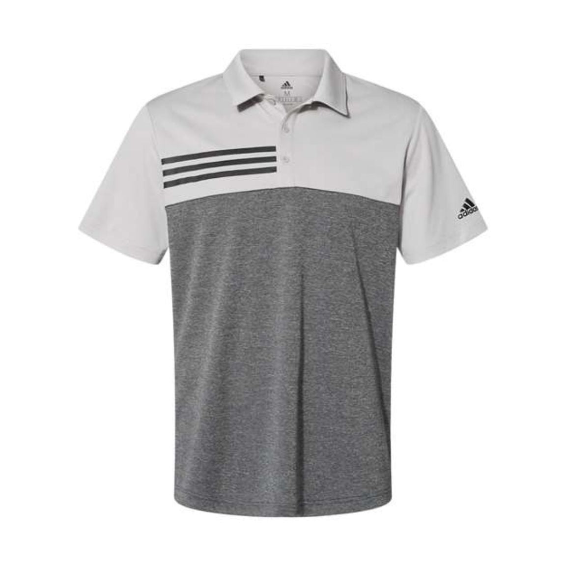 Adidas - Heathered Colorblocked 3-Stripes Polo