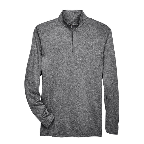 UltraClub Men's Cool & Dry Heathered Performance Quarter-Zip