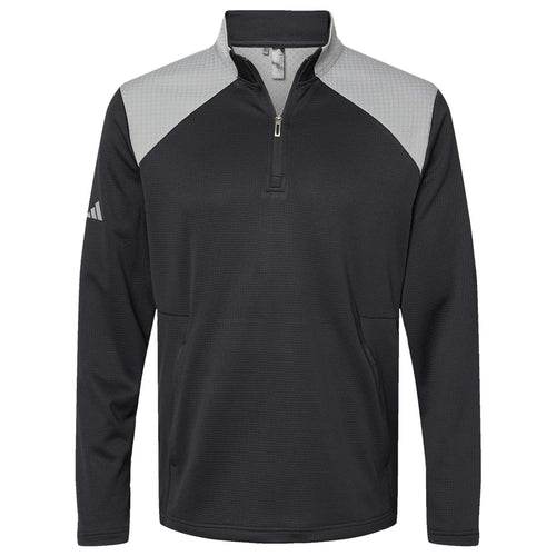 Textured Mixed Media Quarter-Zip Pullover