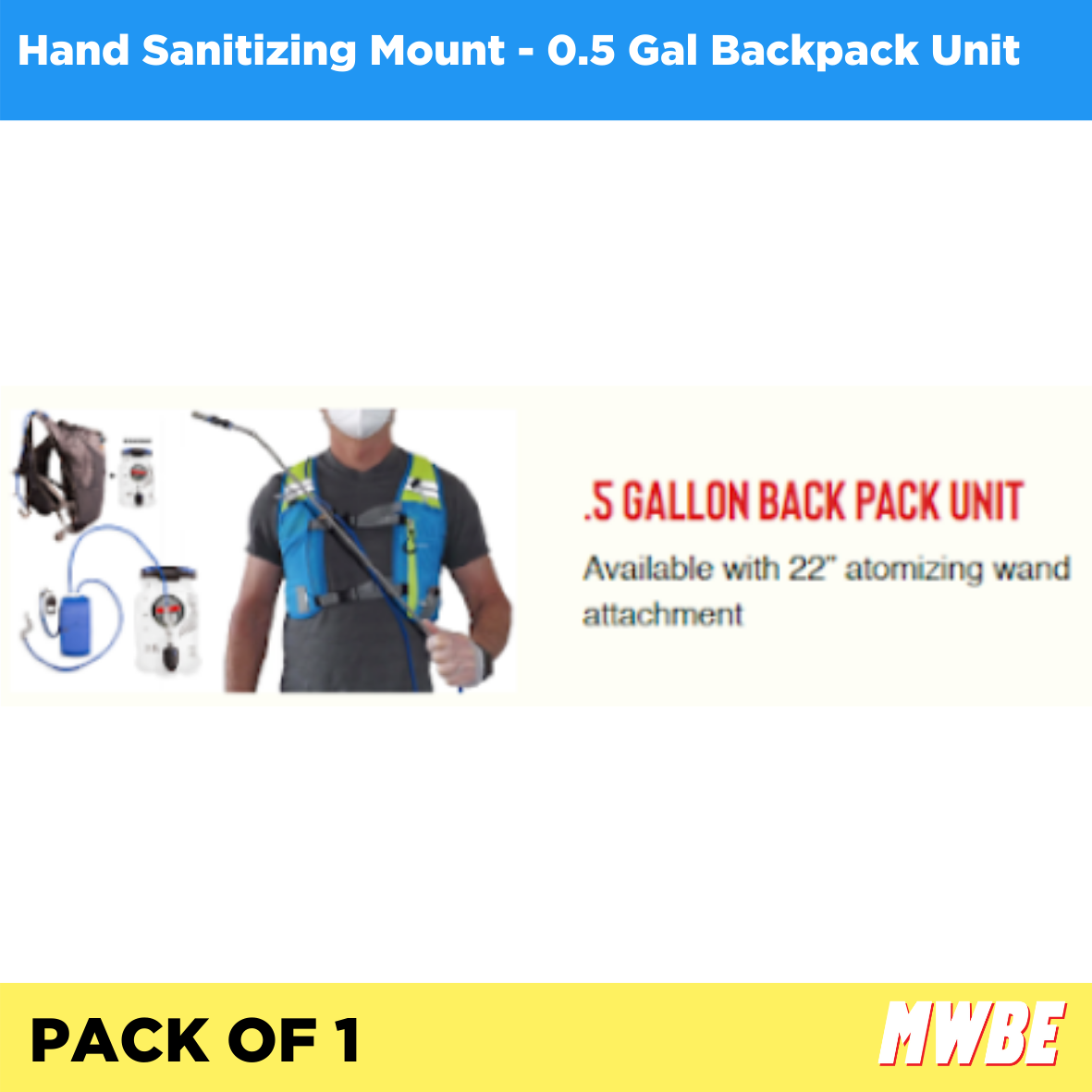 MWBE - 0.5 Gallon Backpack Unit with Atomizing Wand- Pack of 1 (Listing ID: 6617457623109)