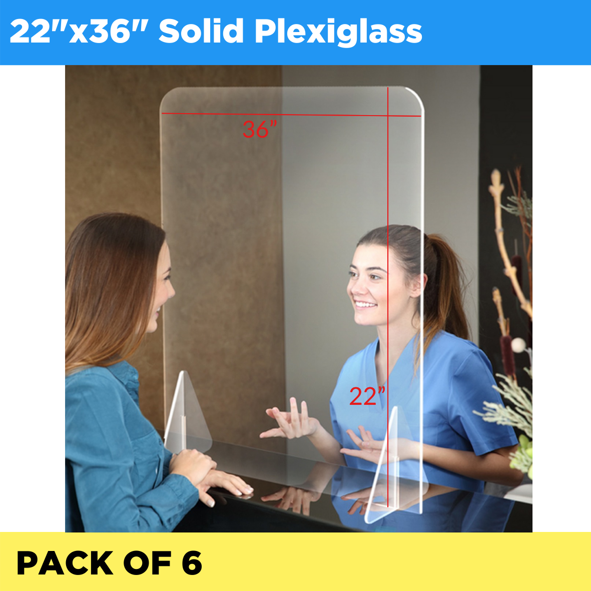 Plexiglass Solid 22" x 36" - Pack of 6 (Listing ID: 6617450414149)