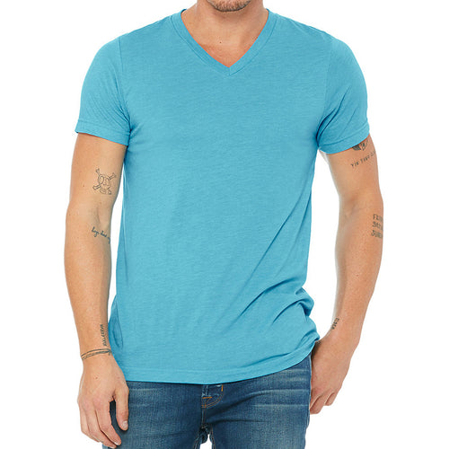 Unisex Triblend Short Sleeve V Neck Tee