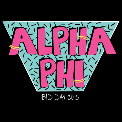 Alpha Phi Retro Bid Day Art