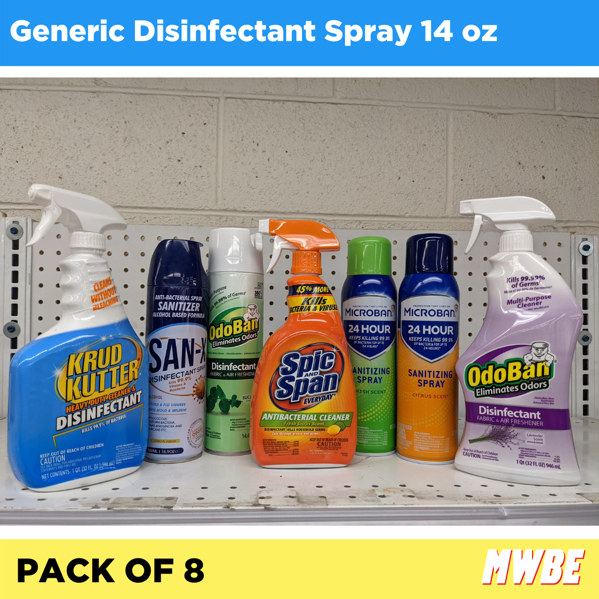 MWBE - Generic Aerosol Disinfectant Spray - Pack of 8 (Listing ID: 6617454477381)