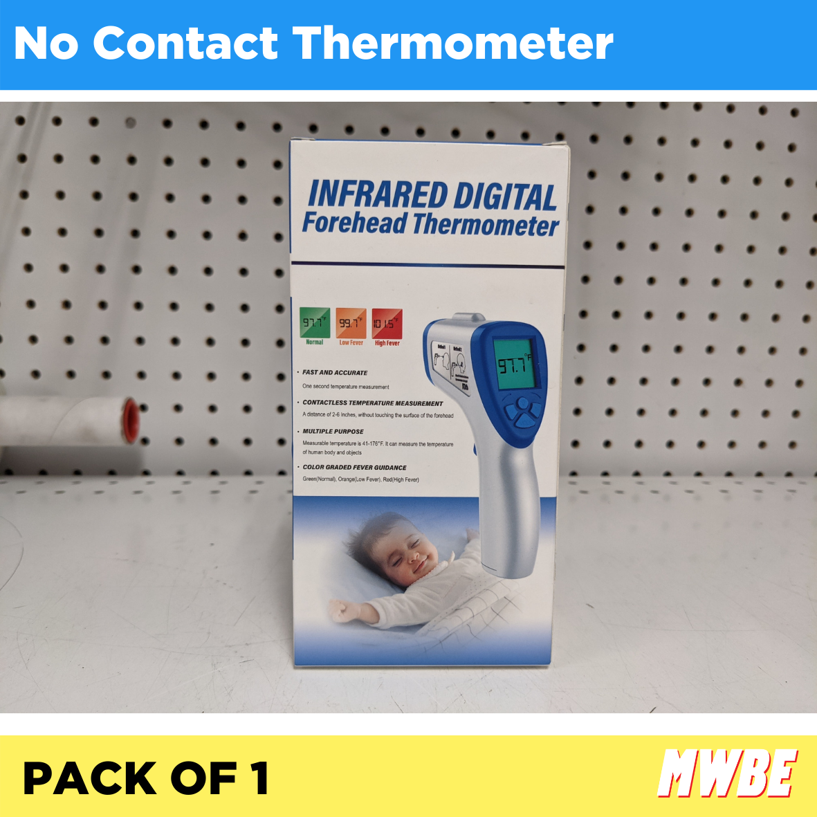 MWBE - No Contact Thermometer - Pack of 1 (Listing ID: 6617453789253)