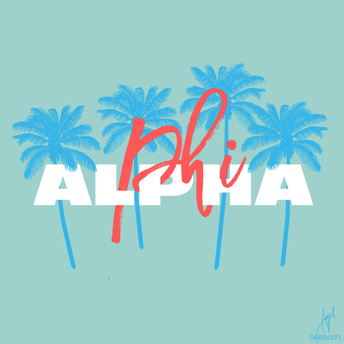 Alpha Phi Palm Trees Art