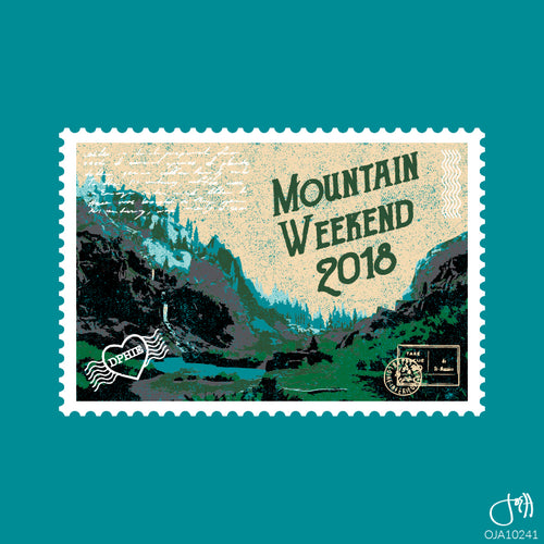 DPhiE Mountain Weekend Postcard Art