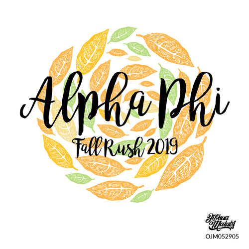 Alpha Phi Fall Rush Leaves Art