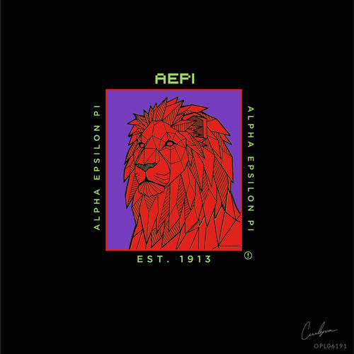 AEPi Geometric Lion Art