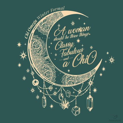 Chi O Winter Crescent Moon Art