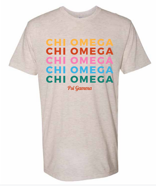Colorful Chi Omega Shirt(Listing ID : 4621126467653)