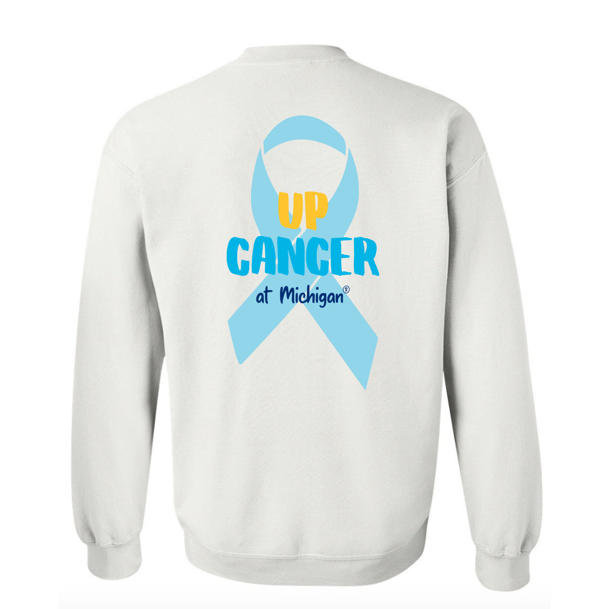 Up Cancer White Ribbon Crew (Listing ID: 6582543810629)