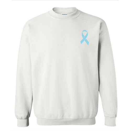 Up Cancer White Ribbon Crew (Listing ID: 6582543810629)