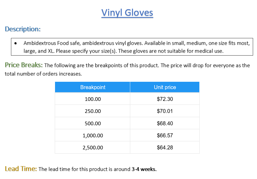 MWBE - Vinyl Gloves - Pack of 10 (Listing ID: 6617454248005)