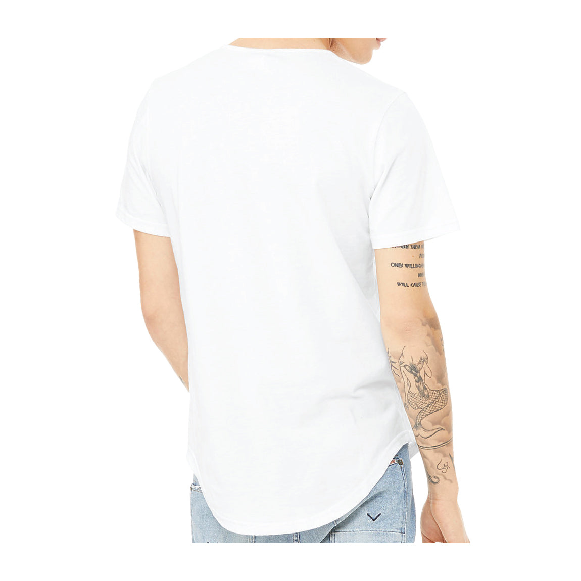 Mens Jersey Short Sleeve Tee With Curved Hem